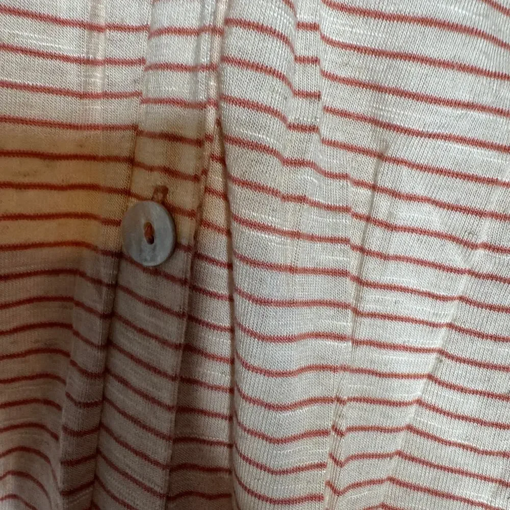 Logo by Lori Goldstein Button Front Long Sleeve Stripped Cardigan L